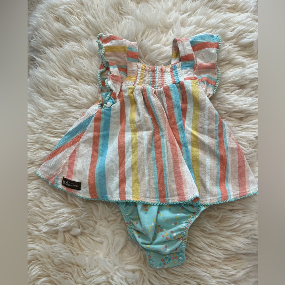 Matilda Jane adorable one piece, diaper snaps, 12-18m
